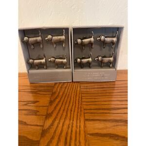 Metal vintage look dog drawer pulls 2 sets of 4